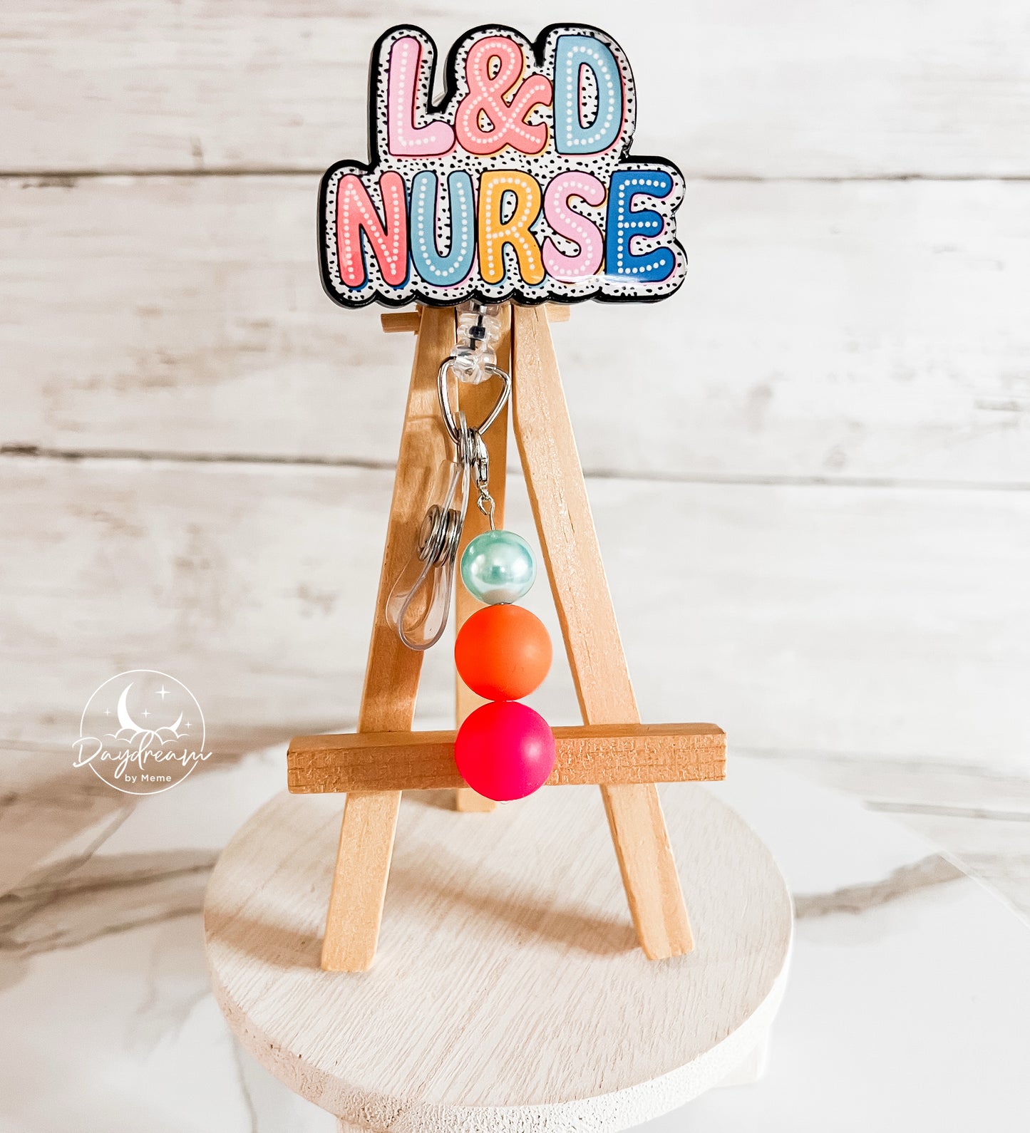 L&D Nurse Dalmatian Print Badge Reel