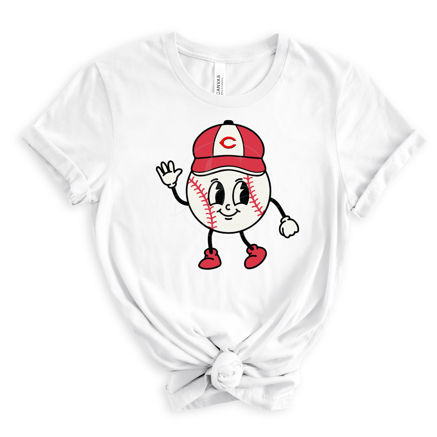 Cartoon Reds Baseball Tee