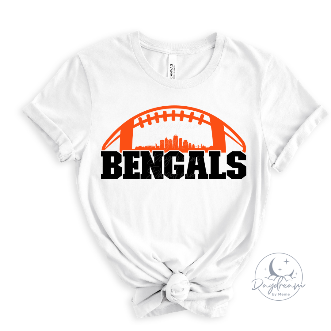 Bengals Half Football T-Shirt