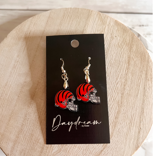 Bengals Helmet Dangle Earrings