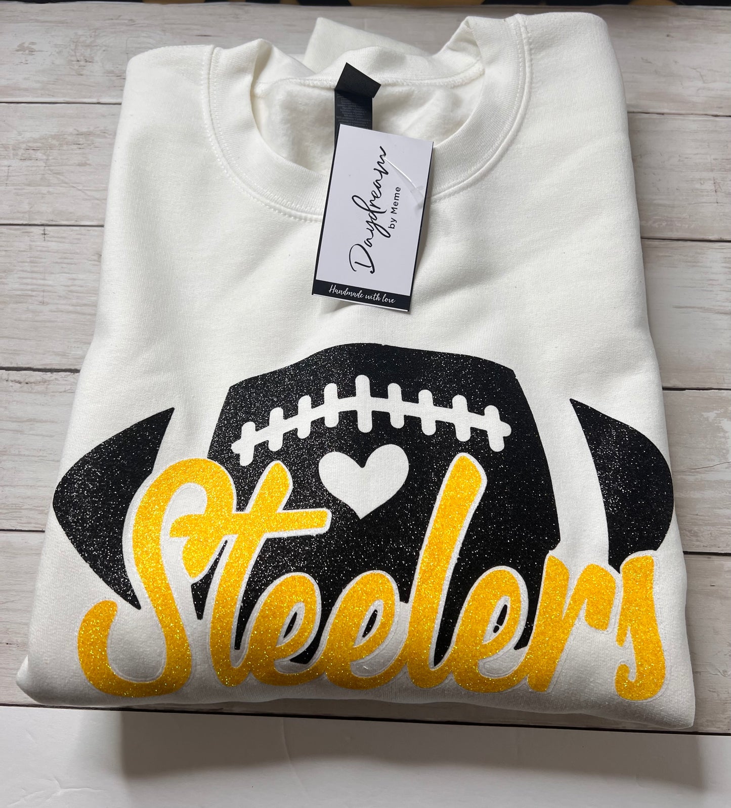 Full Glitter Steelers Football Crewneck
