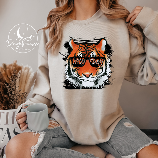 Bengals Who Dey Tiger Crewneck