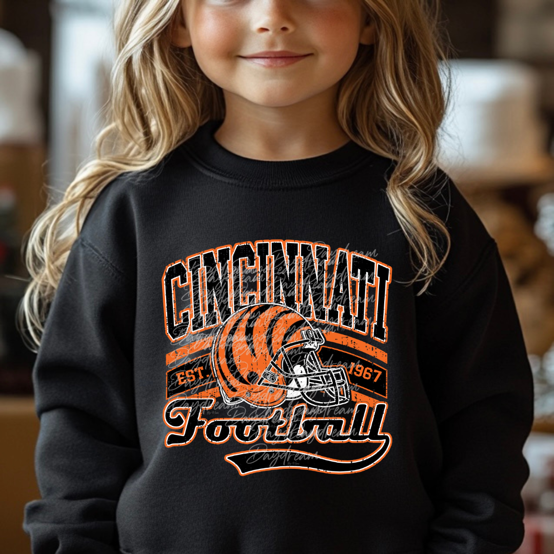 Youth Bengals Cincinnati Football Crewneck