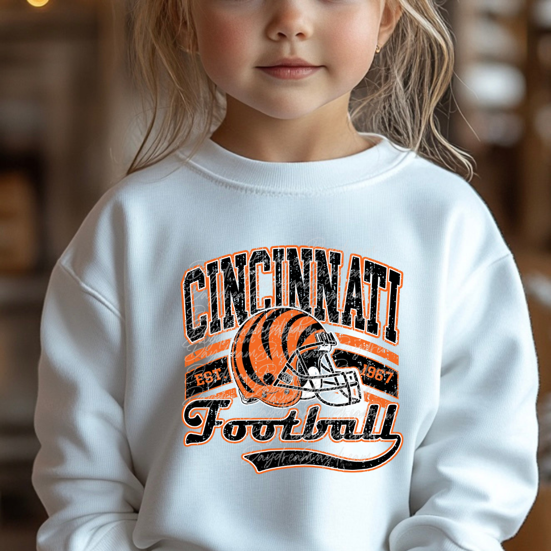 Youth Bengals Cincinnati Football Crewneck
