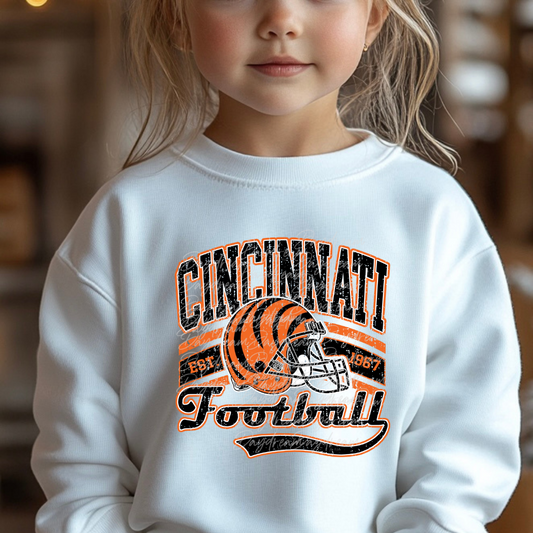 Youth Bengals Cincinnati Football Crewneck