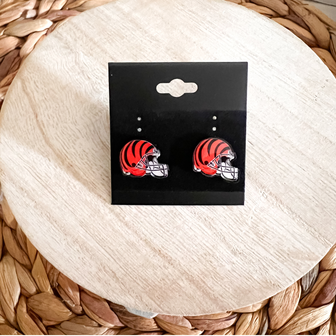 Bengals Helmet Stud Earrings