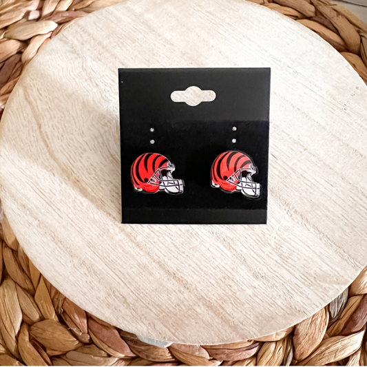 Bengals Helmet Stud Earrings