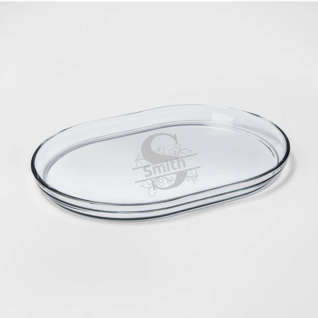 Personalized Monogram Glass Serving Dish