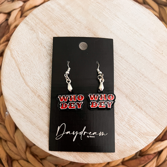 Who Dey Dangle Earrings