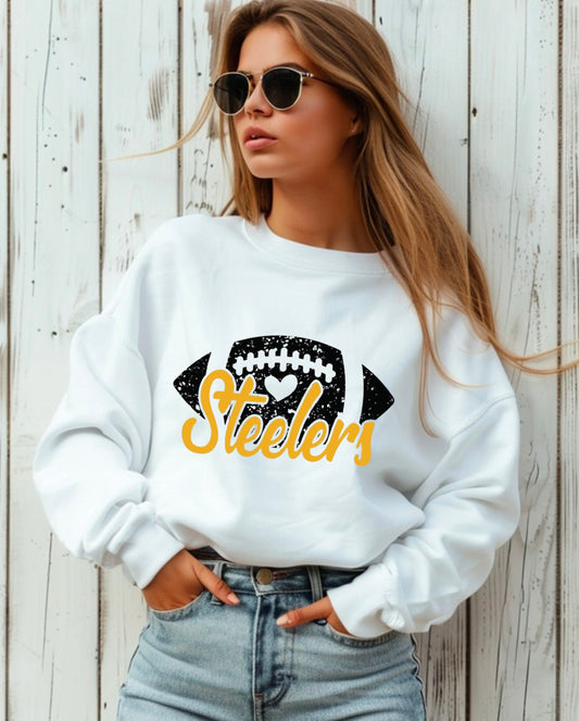 Full Glitter Steelers Football Crewneck