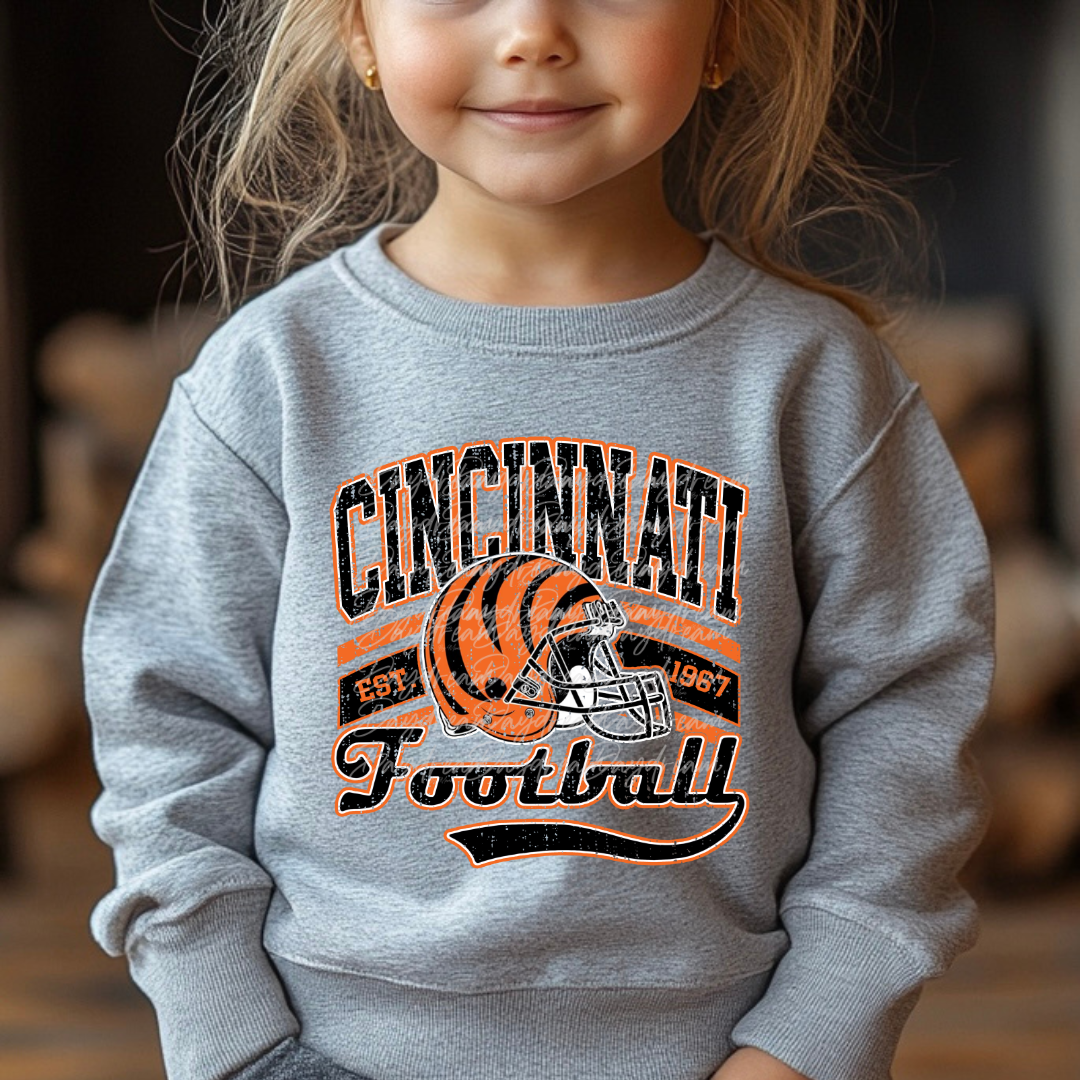 Youth Bengals Cincinnati Football Crewneck