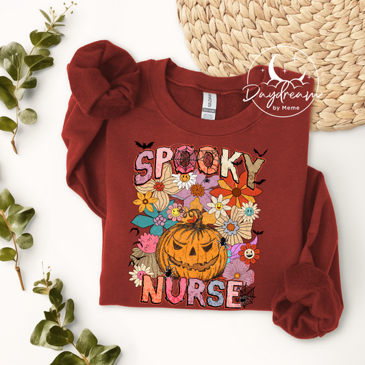 Groovy Spooky Nurse Crewneck