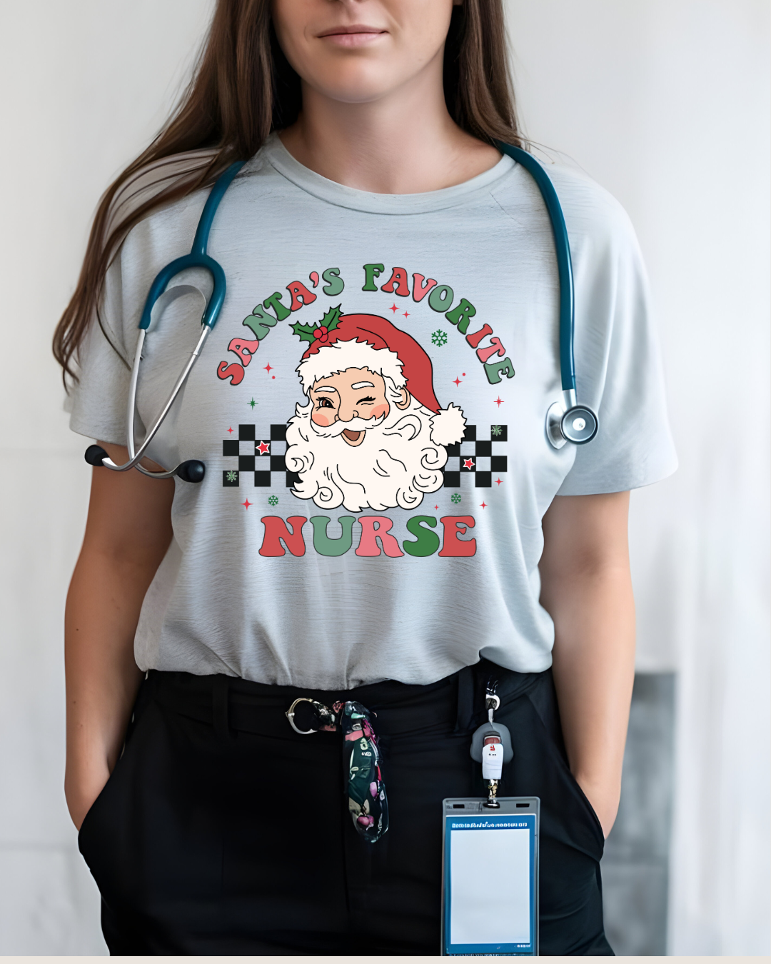 Santa’s Favorite Nurse Retro T-Shirt/Crewneck