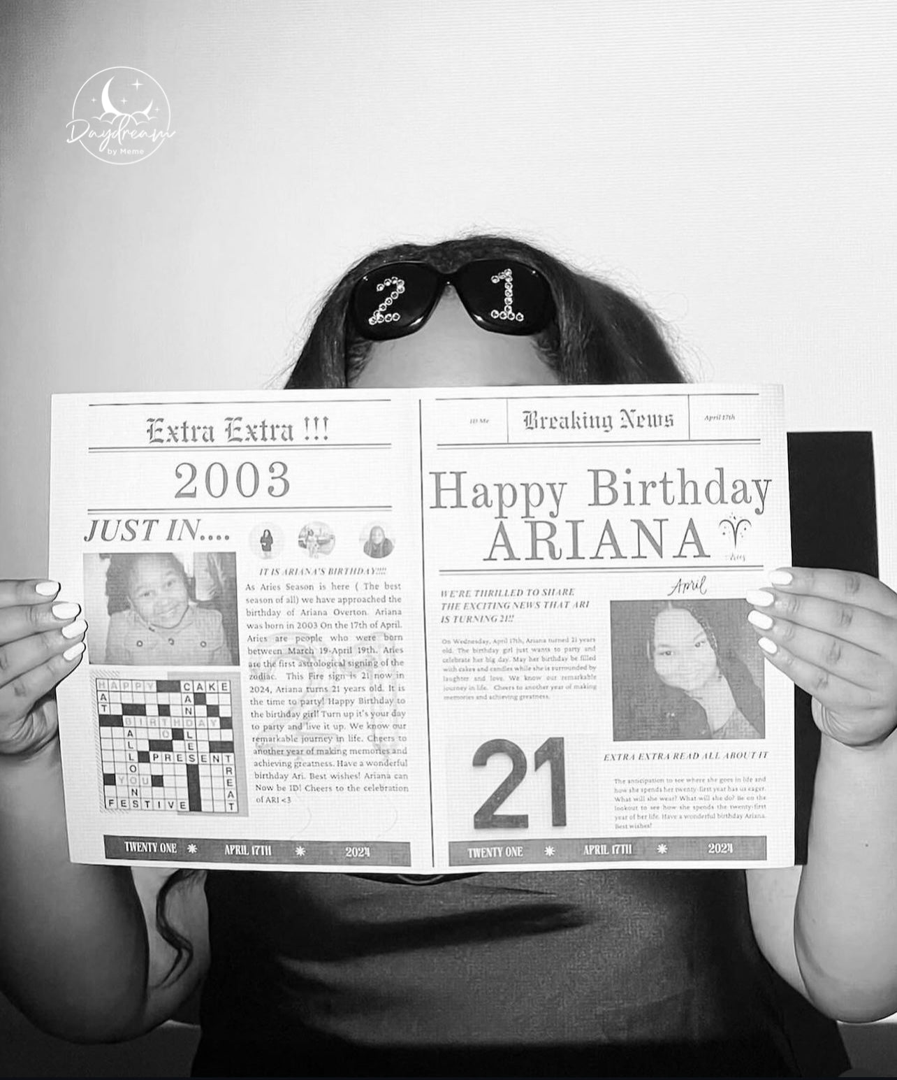 Birthday Annoucement Newspaper