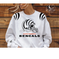 Full Glitter Bengals White Out Helmet Crewneck