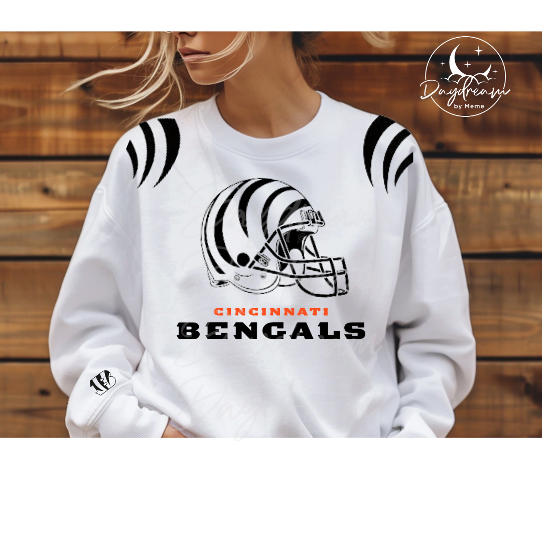 Bengals White Out Helmet Crewneck