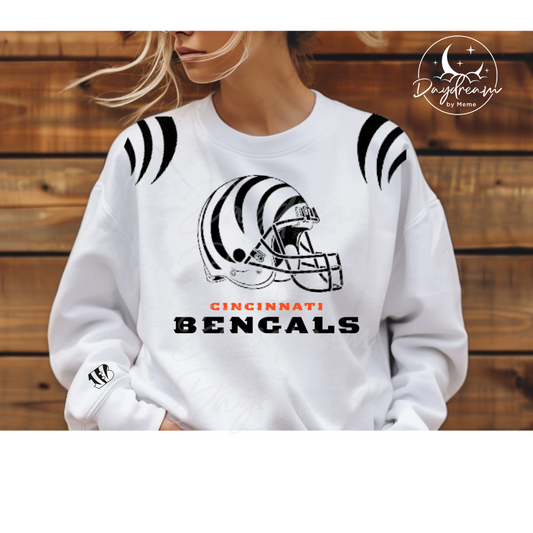 Bengals White Out Helmet Crewneck