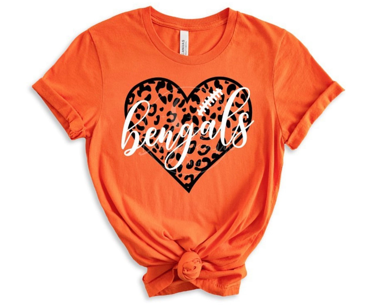 BENGALS LEOPARD PRINT HEART