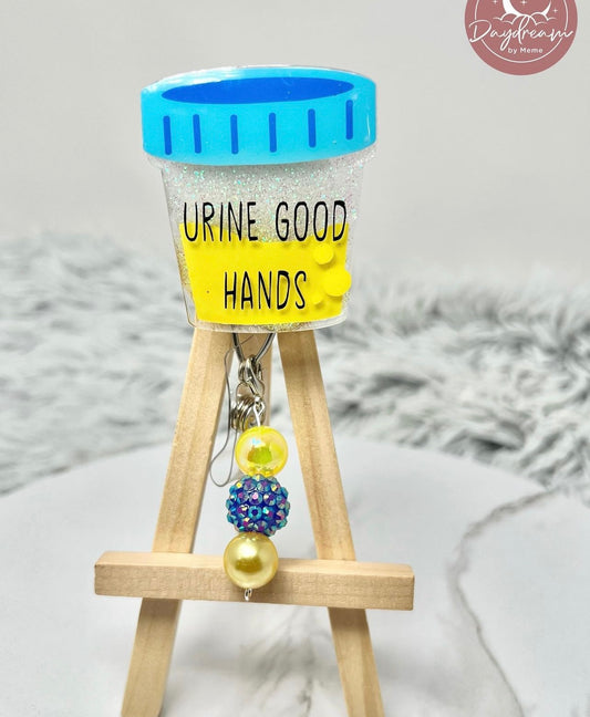 Urine Good Hands Badge Reel