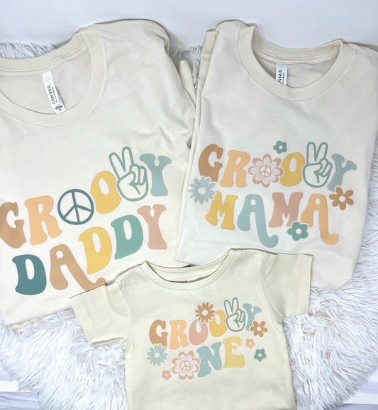 Groovy One Family Birthday Shirts